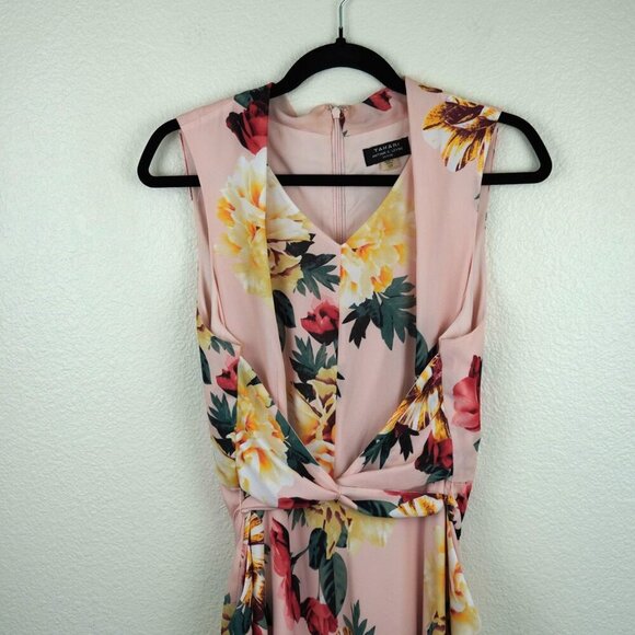 Tahari Arthur S. Levine Petite Floral Midi Dress 12P - Sleeveless, Fit & Flare - Picture 2 of 11